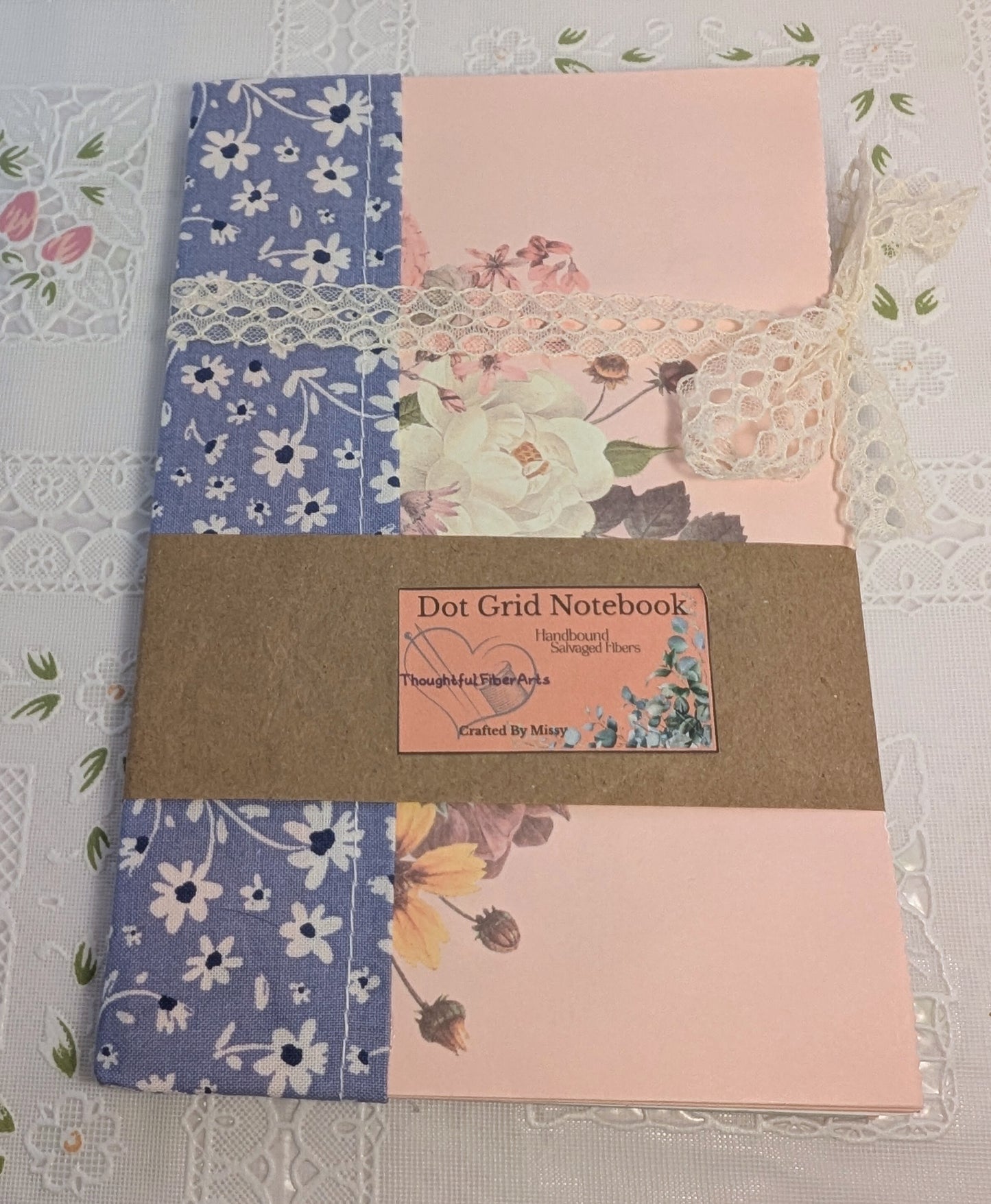 Dot Grid Notebook - Upcycled Gift Bag