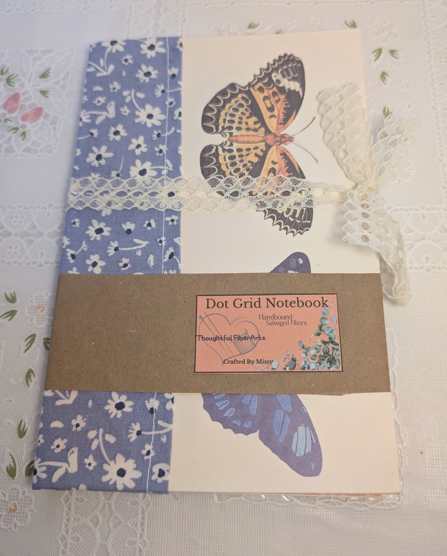 Dot Grid Notebook - Upcycled Gift Bag