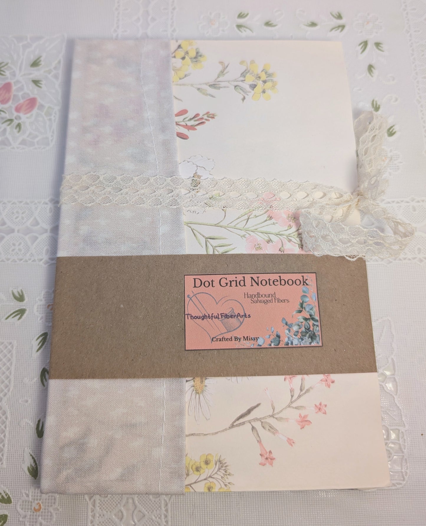 Dot Grid Notebook - Upcycled Gift Bag