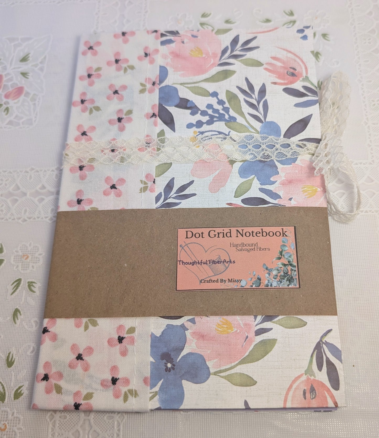 Dot Grid Notebook - Upcycled Gift Bag