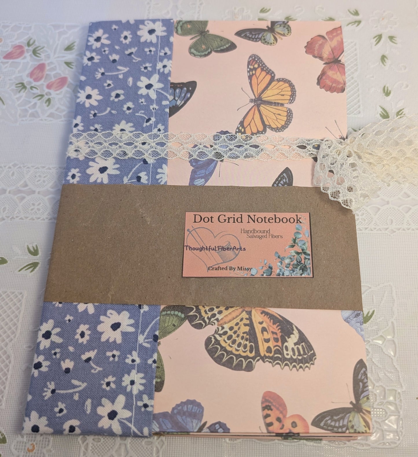 Dot Grid Notebook - Upcycled Gift Bag