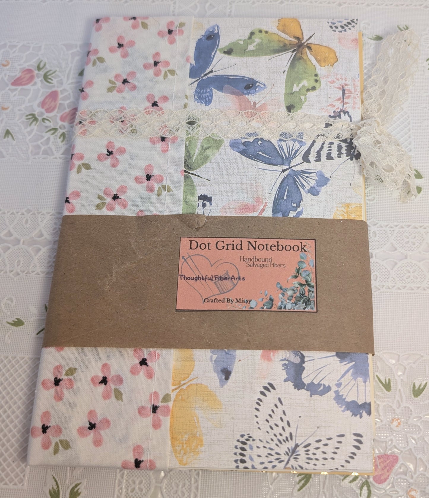 Dot Grid Notebook - Upcycled Gift Bag