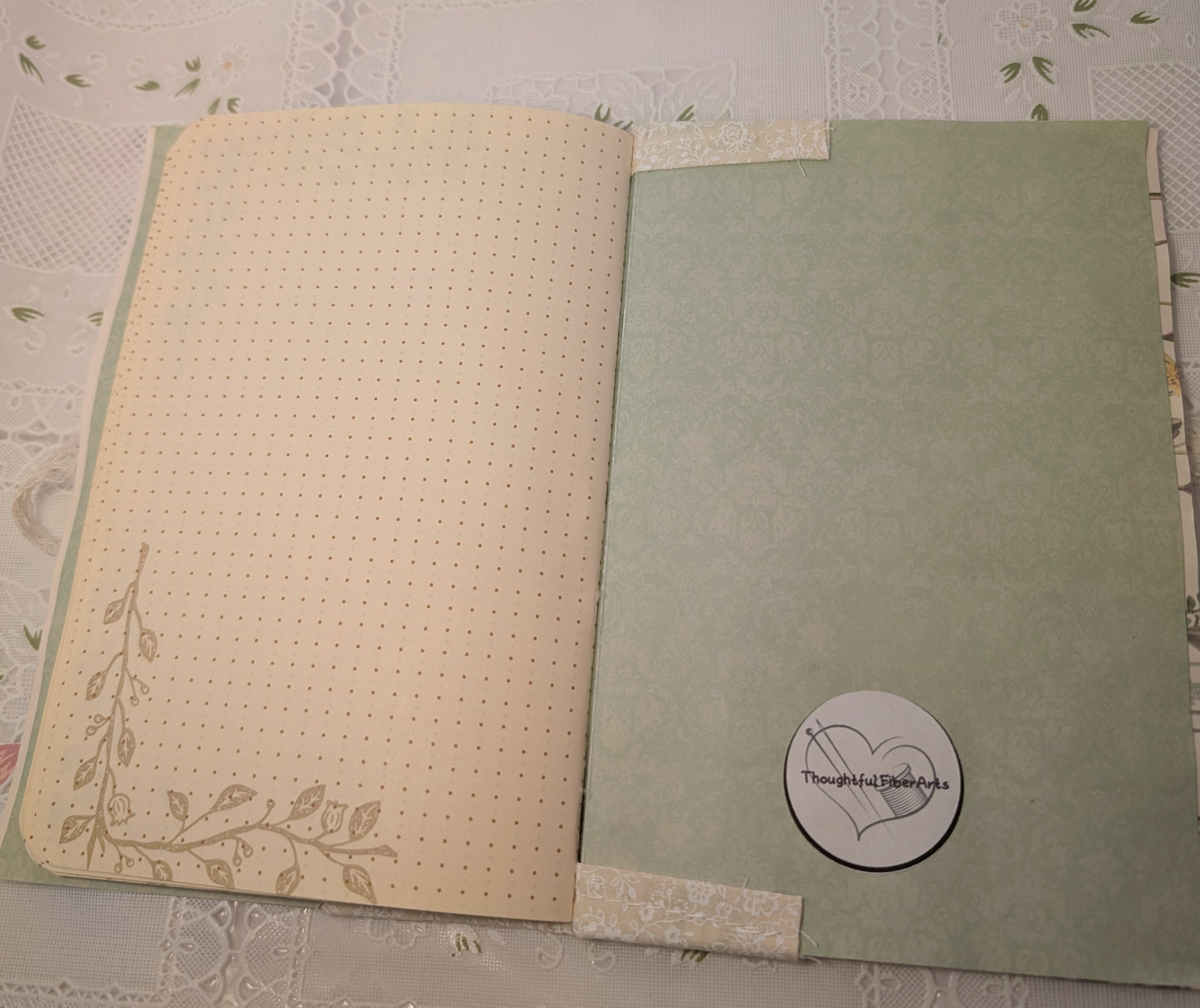 Dot Grid Notebook - Upcycled Gift Bag