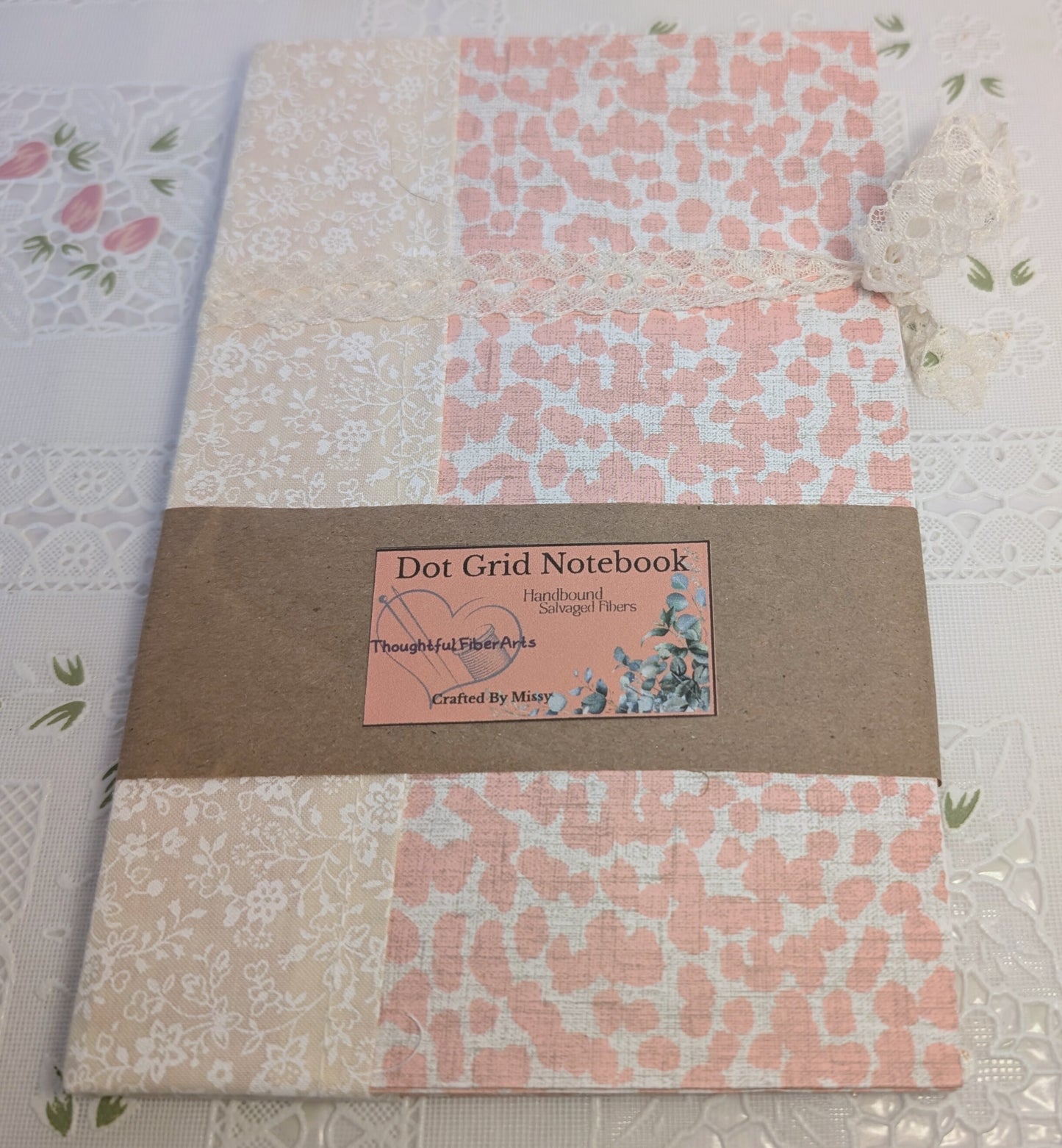 Dot Grid Notebook - Upcycled Gift Bag